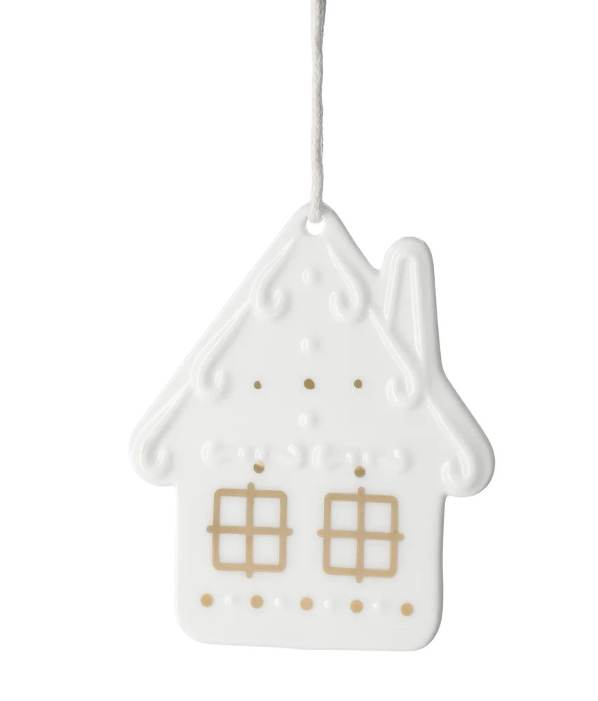 Räder hangertje peperkoekenhuisje decoratie met gingerbread design, geschikt voor kerstsversiering en feestelijke decoratie.
