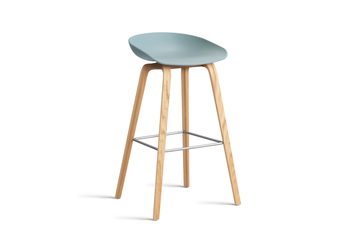 HAY - AAS32 About a stool barkruk - onderstel helder gelakt eik - high - Oosterlinck