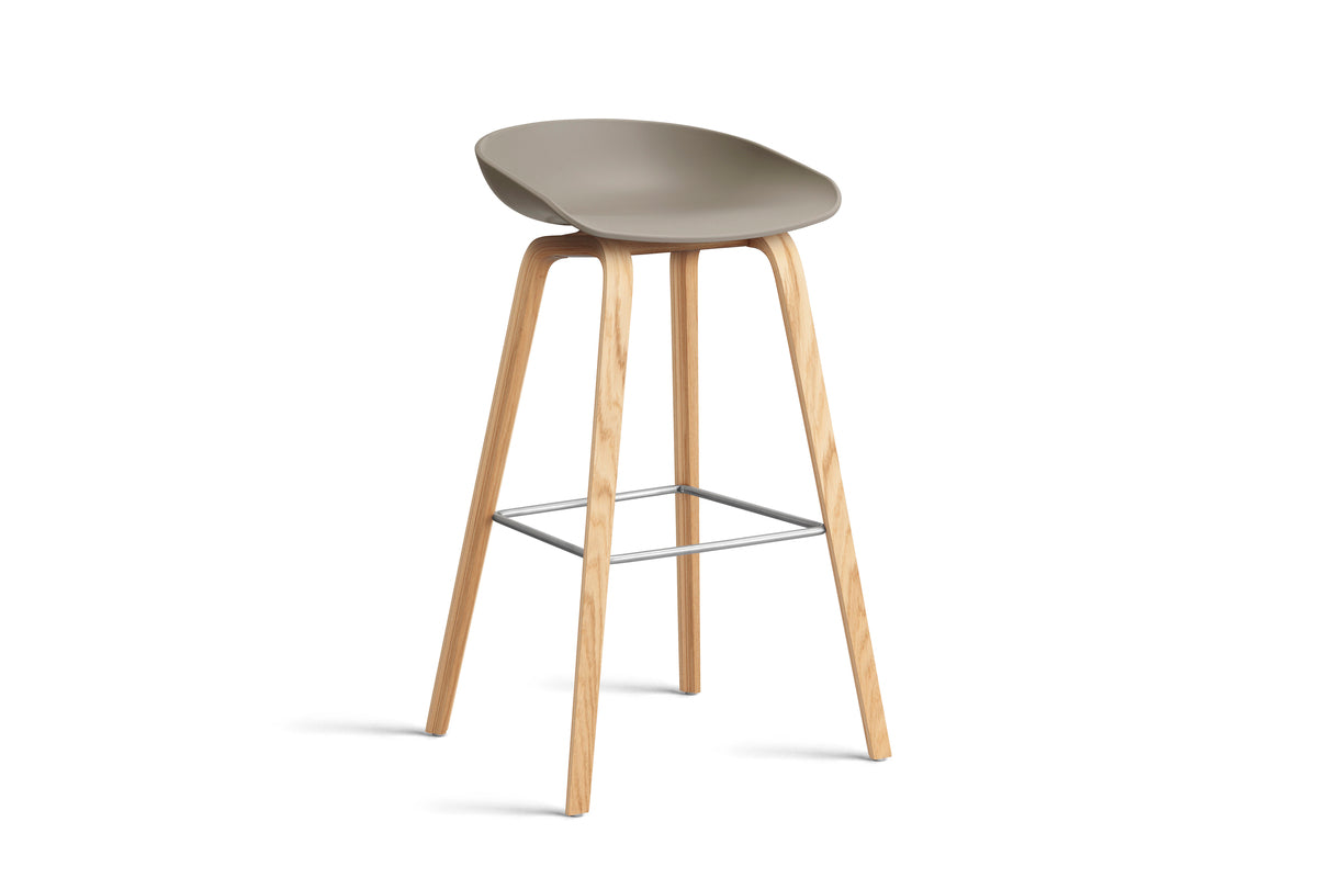 HAY - AAS32 About a stool barkruk - onderstel helder gelakt eik - high - Oosterlinck