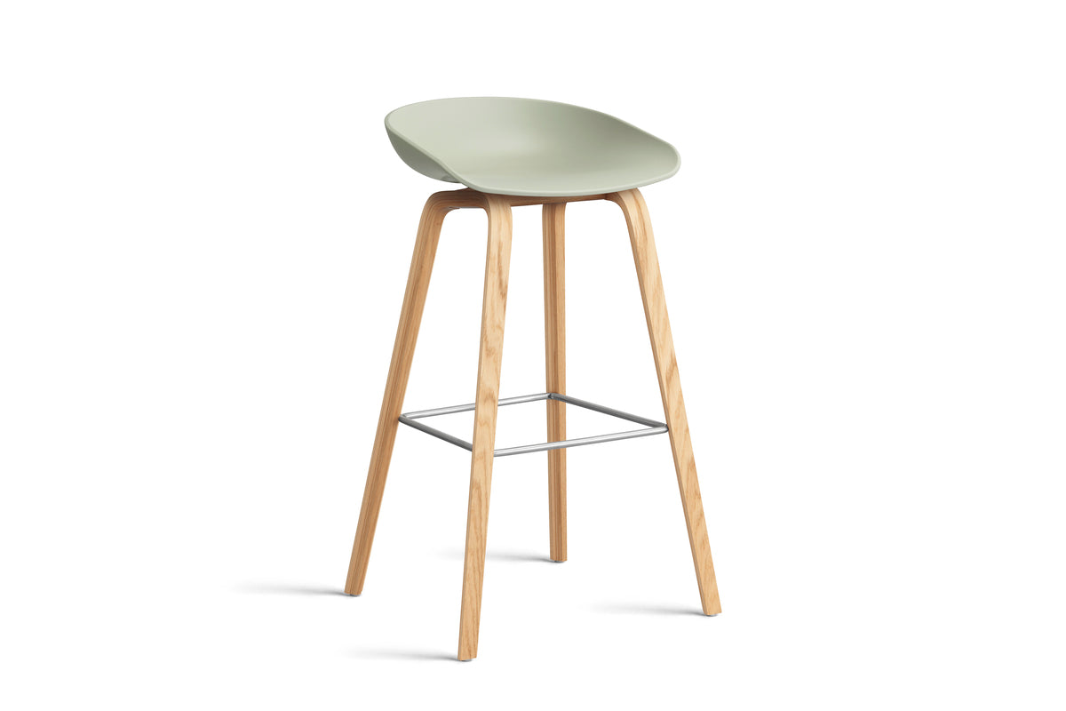 HAY - AAS32 About a stool barkruk - onderstel helder gelakt eik - high - Oosterlinck
