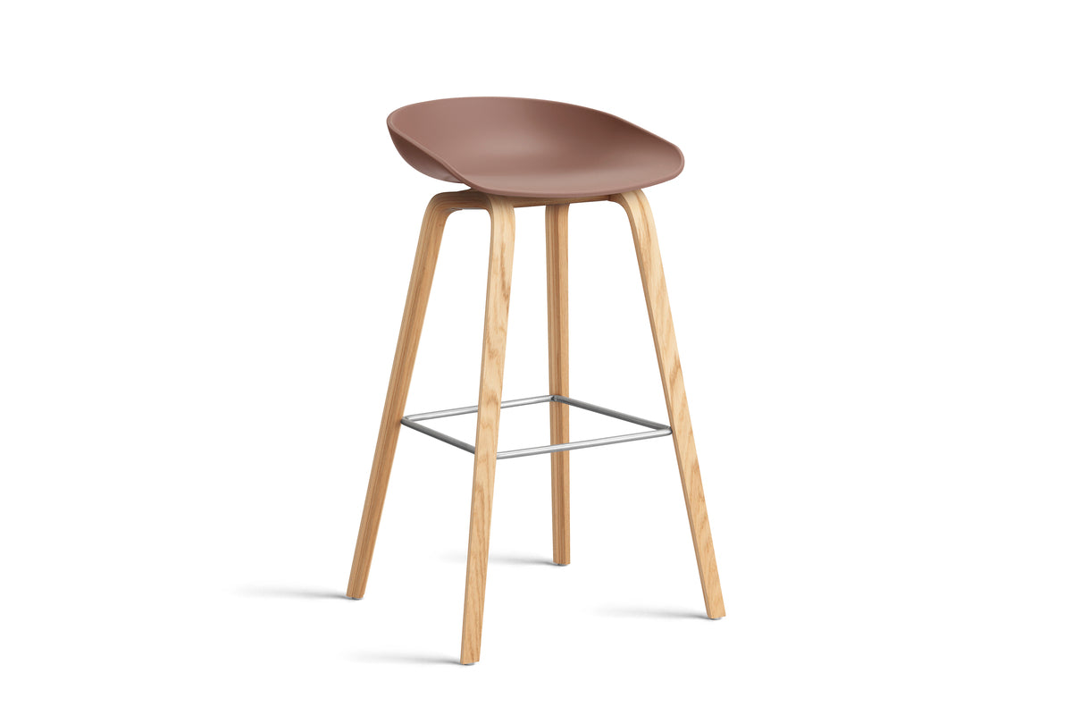 HAY - AAS32 About a stool barkruk - onderstel helder gelakt eik - high - Oosterlinck
