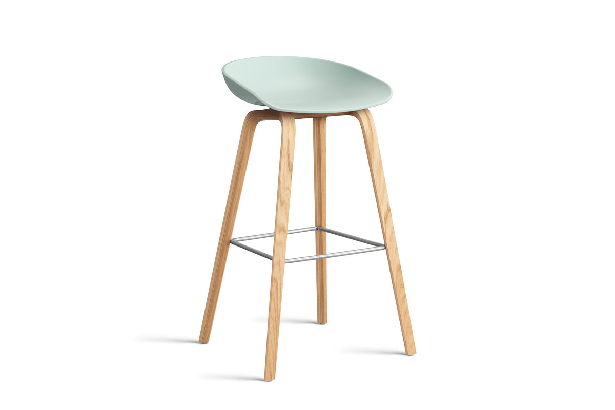 HAY - AAS32 About a stool barkruk - onderstel helder gelakt eik - high - Oosterlinck