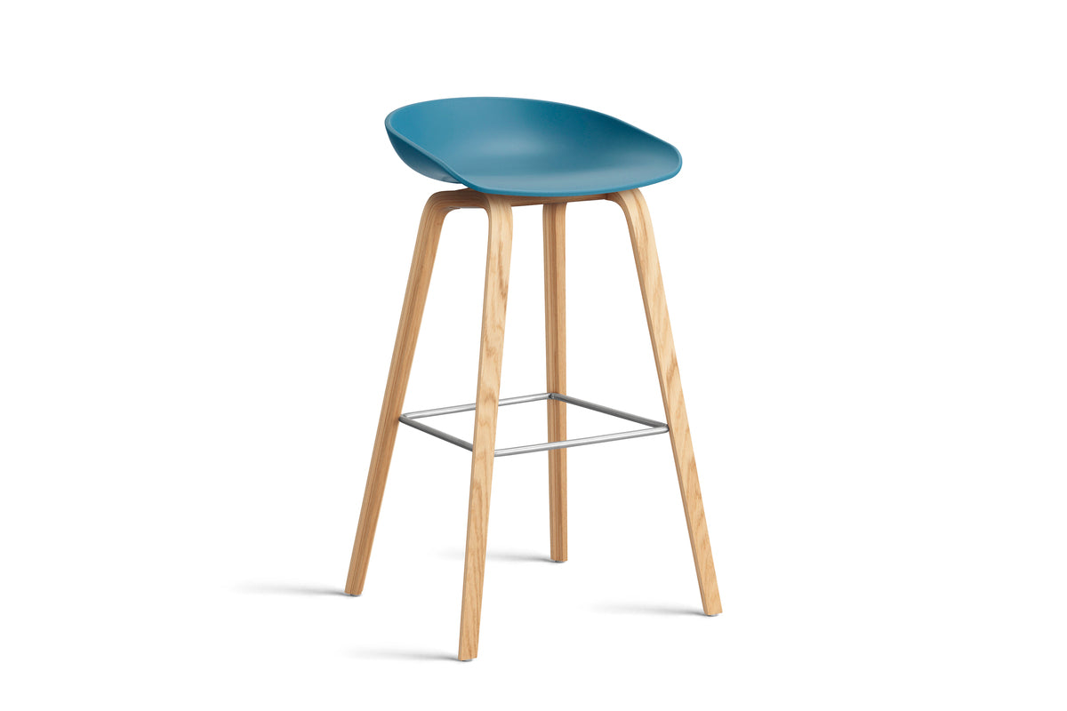 HAY - AAS32 About a stool barkruk - onderstel helder gelakt eik - high - Oosterlinck