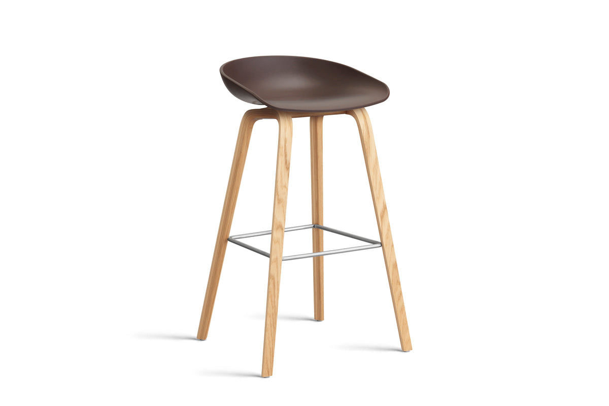 HAY - AAS32 About a stool barkruk - onderstel helder gelakt eik - high - Oosterlinck