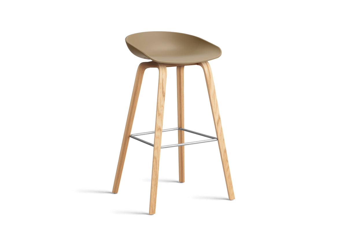 HAY - AAS32 About a stool barkruk - onderstel helder gelakt eik - high - Oosterlinck
