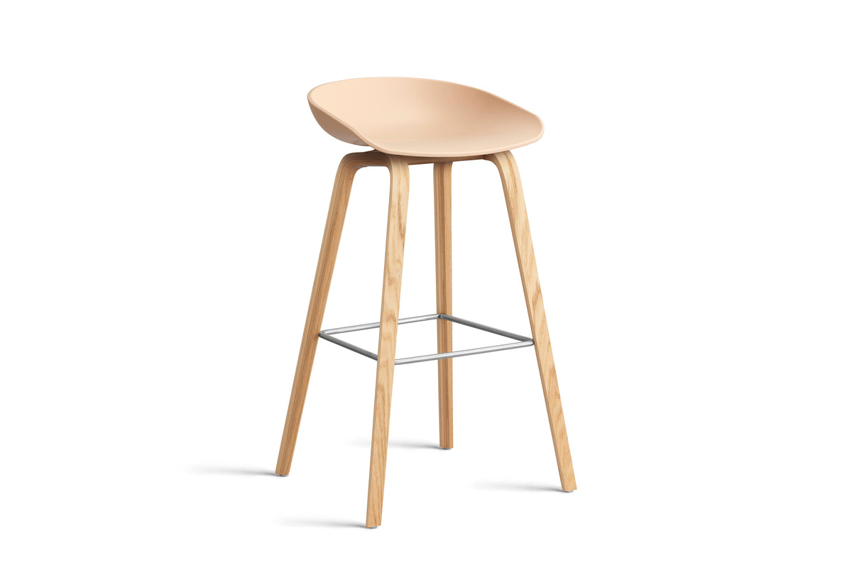 HAY - AAS32 About a stool barkruk - onderstel helder gelakt eik - high - Oosterlinck