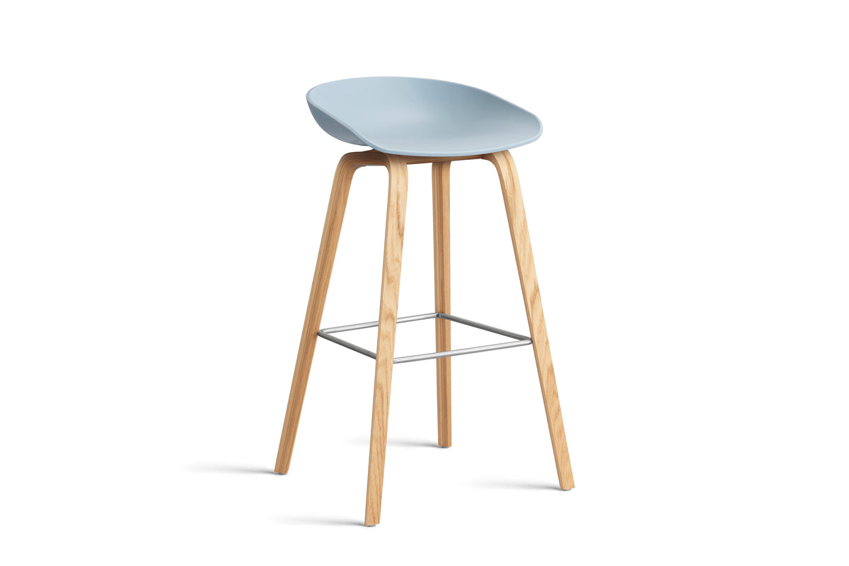 HAY - AAS32 About a stool barkruk - onderstel helder gelakt eik - high - Oosterlinck