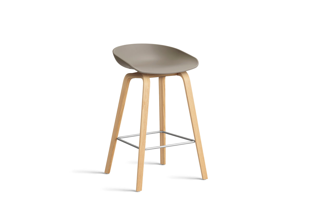 HAY - AAS32 About a stool barkruk - onderstel helder gelakt eik - low - Oosterlinck