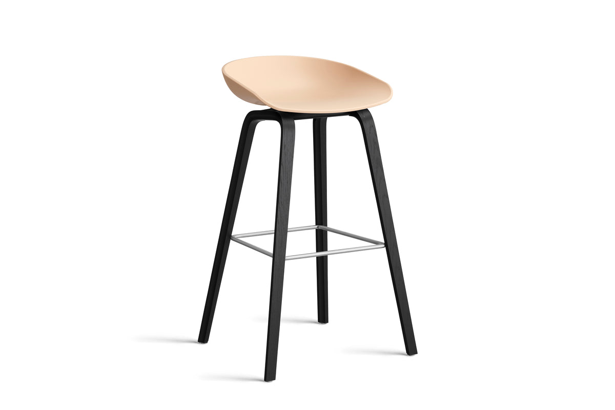 HAY - AAS32 About a stool barkruk - onderstel zwart gelakt eik - high - Oosterlinck
