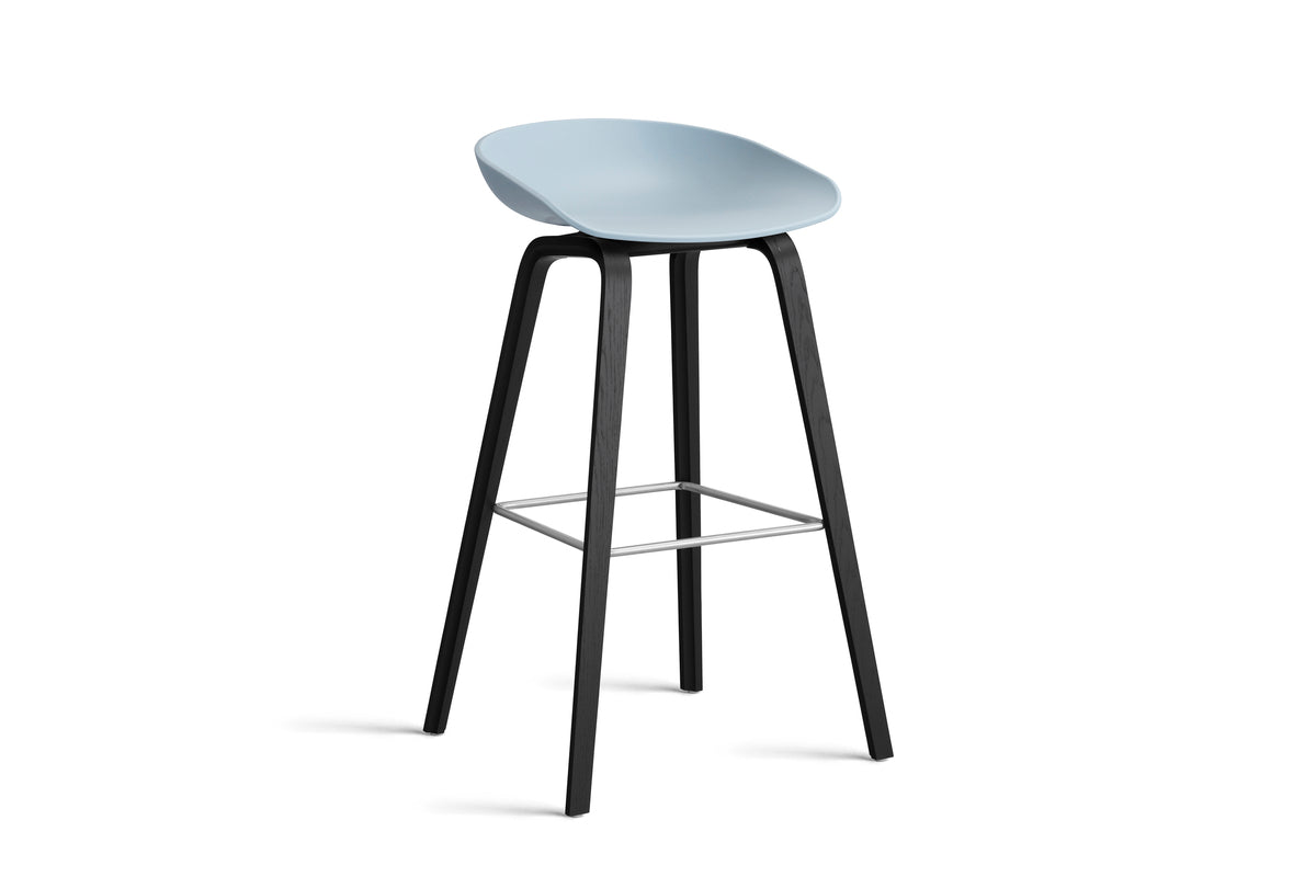 HAY - AAS32 About a stool barkruk - onderstel zwart gelakt eik - high - Oosterlinck