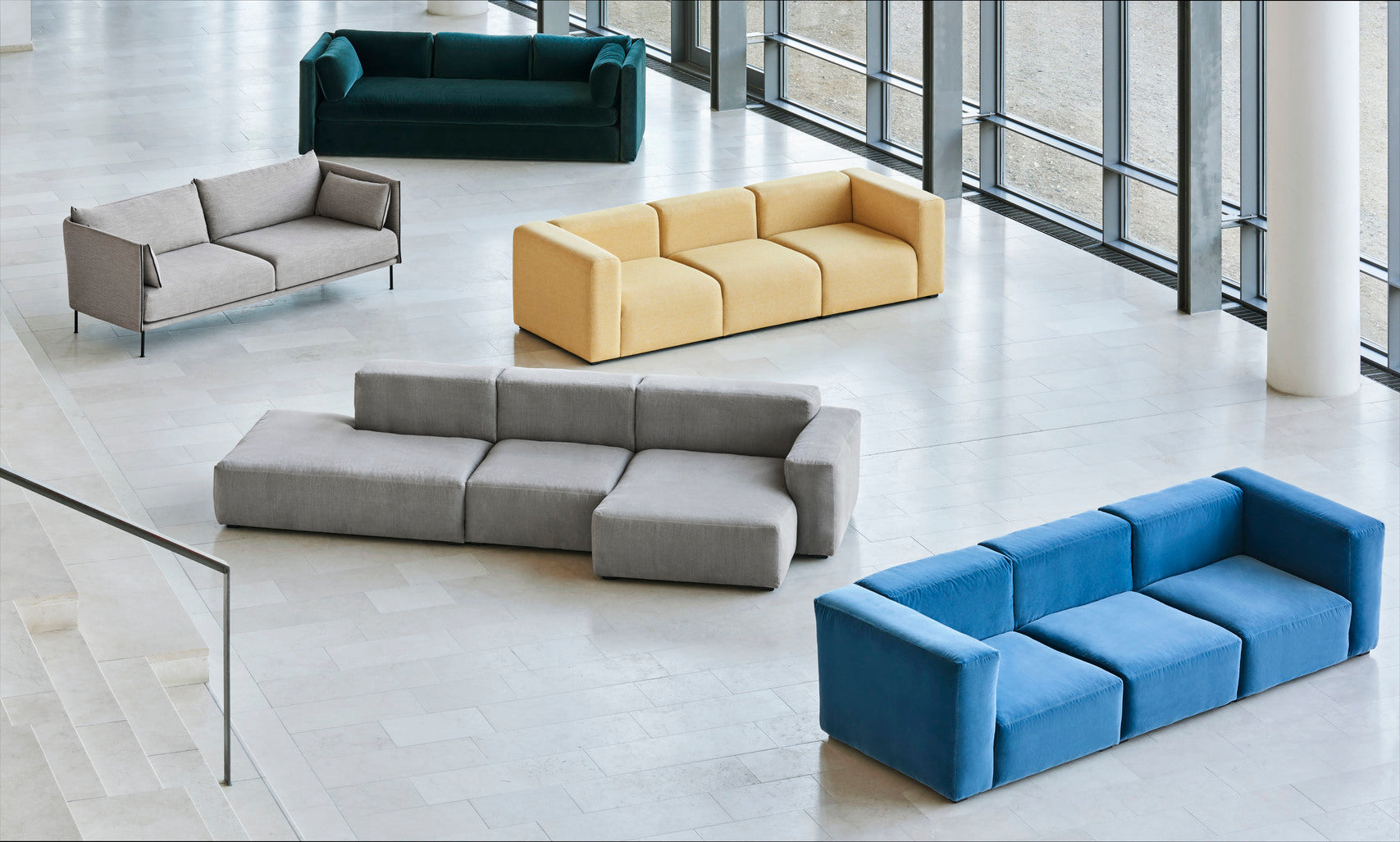 Hay - Mags Soft sofa arm laag - 3 zit combo 4 - Oosterlinck