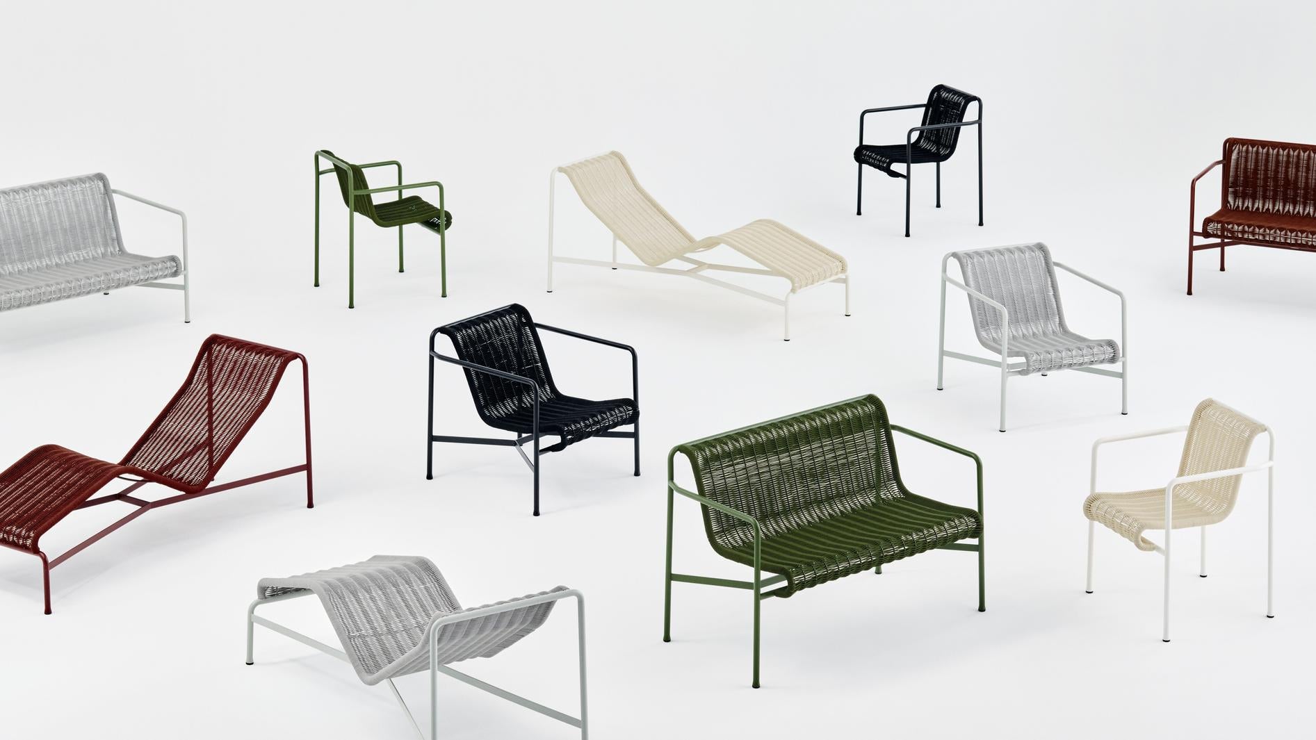 Hay Palissade Cord lounge chair low - Oosterlinck