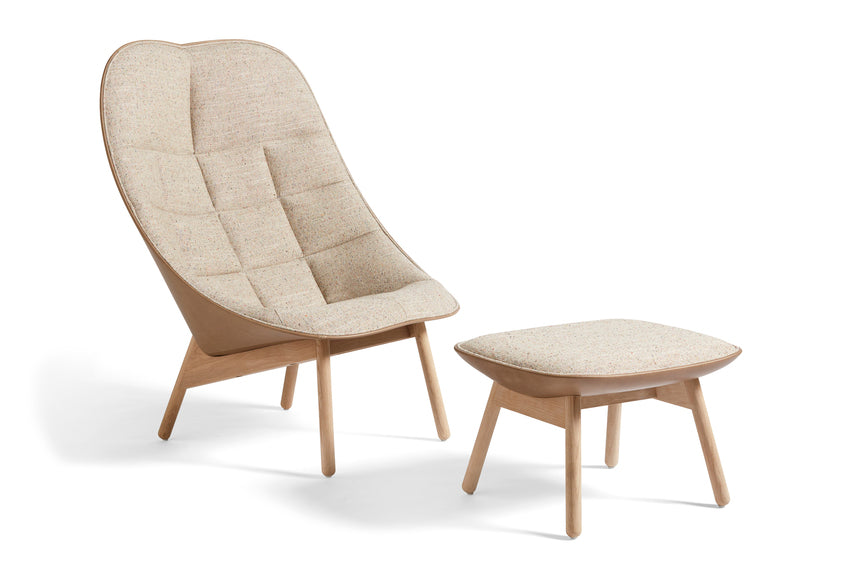 Hay - Uchiwa Quilted lounge + GRATIS ottoman - Bolgheri LGG60/ Sense nougat - Oosterlinck