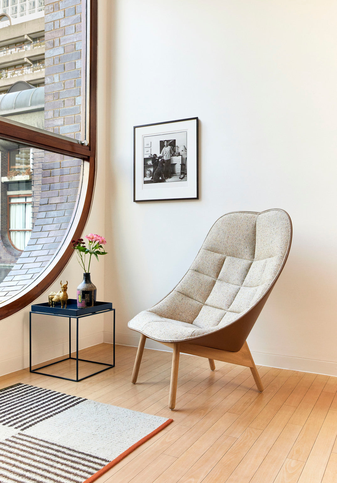 Hay - Uchiwa Quilted lounge + GRATIS ottoman - Bolgheri LGG60/ Sense nougat - Oosterlinck