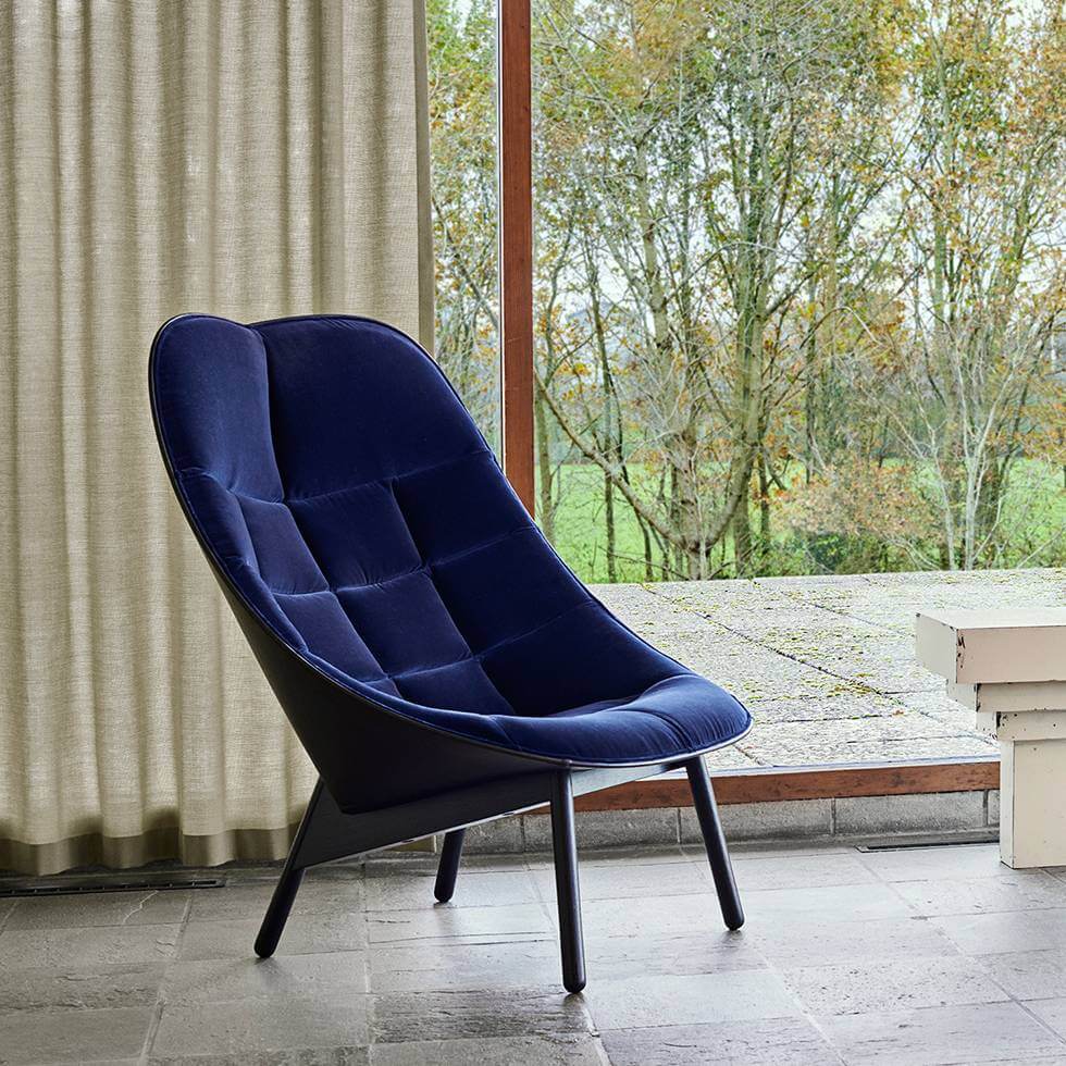 Hay - Uchiwa Quilted lounge + GRATIS ottoman - Hallingdal 126/ Sierra black - Oosterlinck