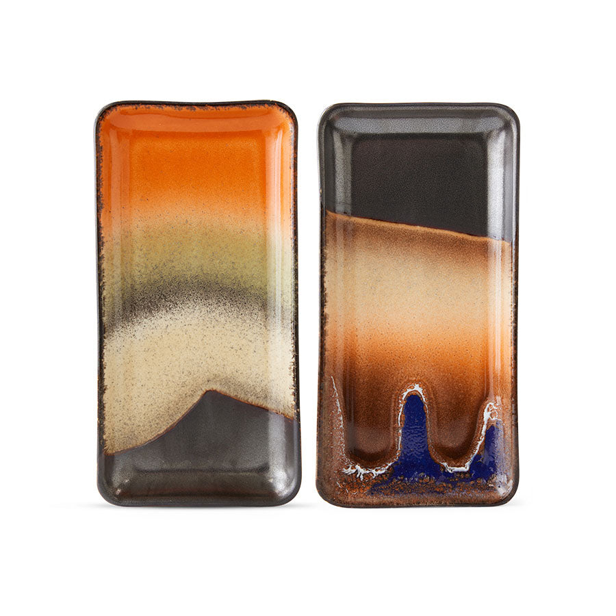 HK Living 70'sceramics Small trays 24hours / set van 2 - Oosterlinck