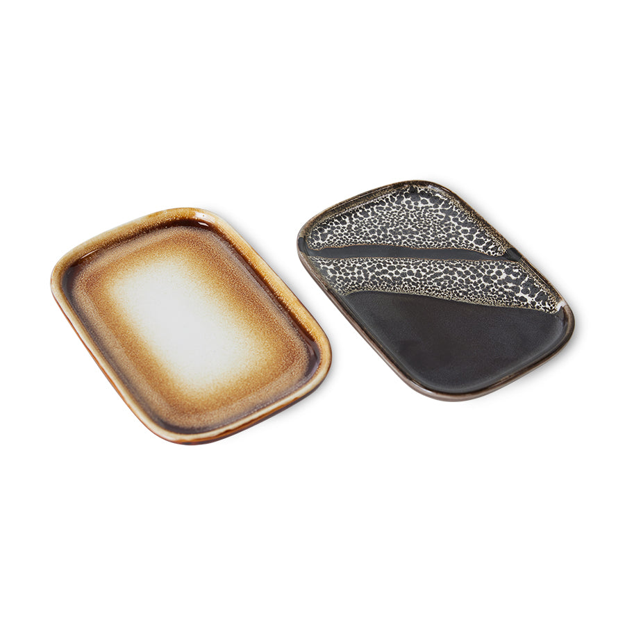 HK Living 70'sceramics XSmall trays Mojowave / set van 2 - Oosterlinck
