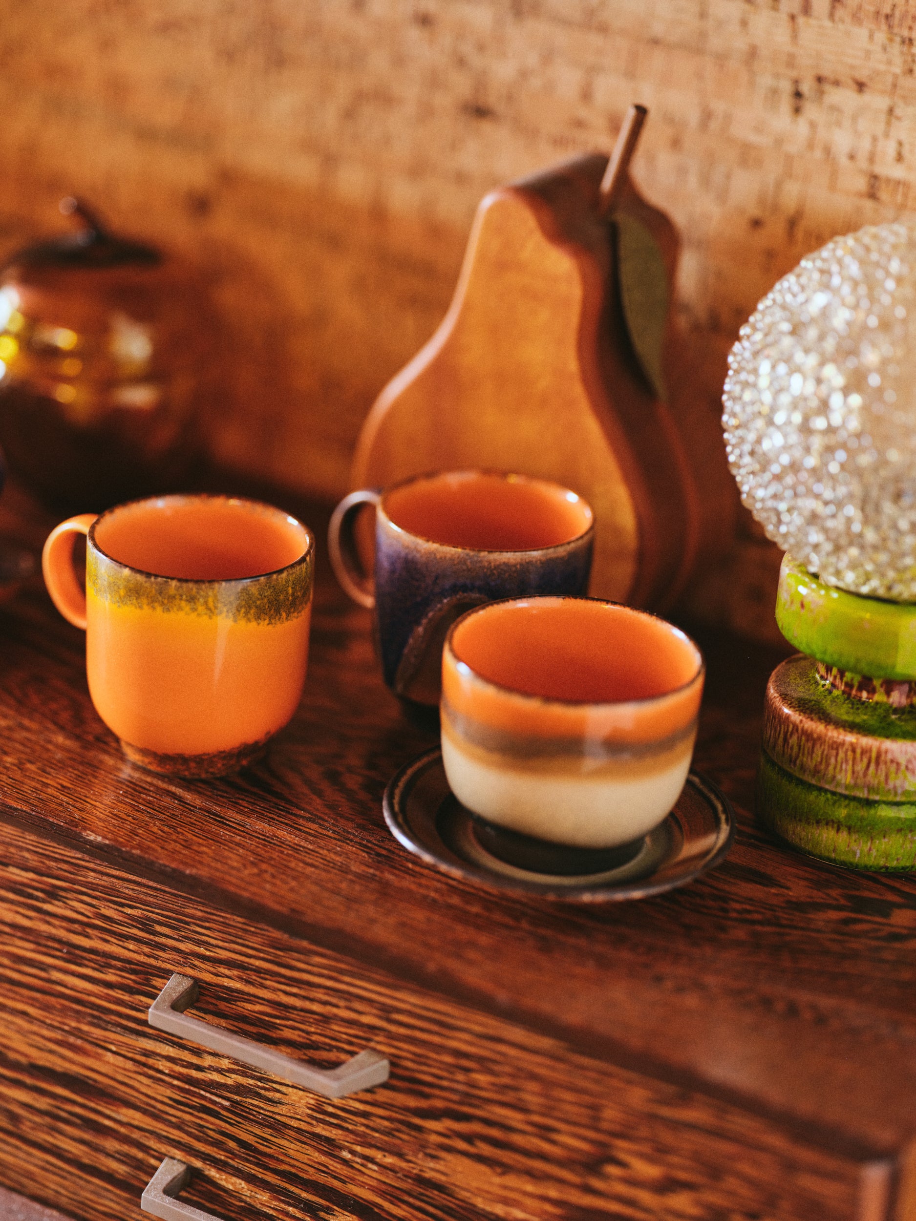 HK Living 70s ceramics coffee mug met oor - varianten - Oosterlinck