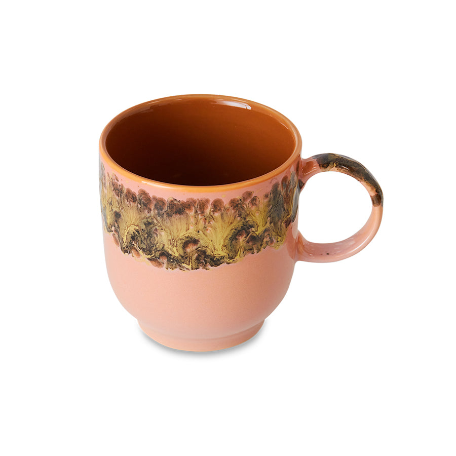 HK Living 70s ceramics café mug met oor 5 + 1 gratis - Oosterlinck