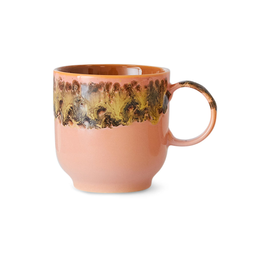 HK Living 70s ceramics café mug met oor 5 + 1 gratis - Oosterlinck