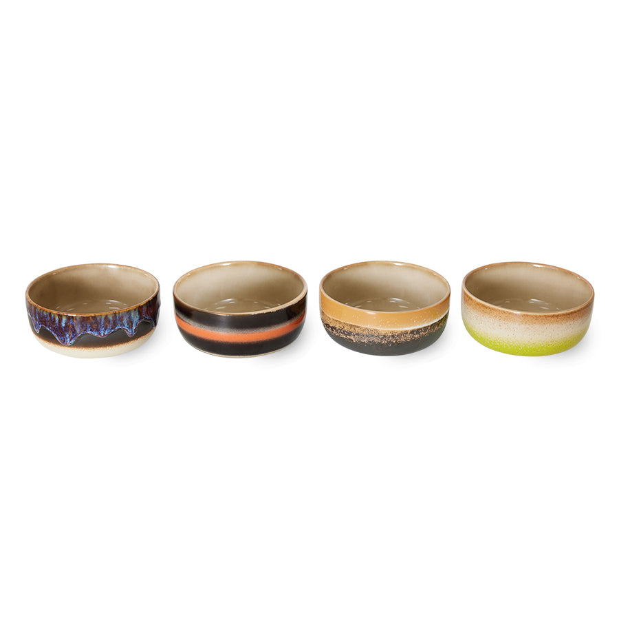 HK Living - 70s ceramics: Dessert bowls Humus - set van 4 - Oosterlinck