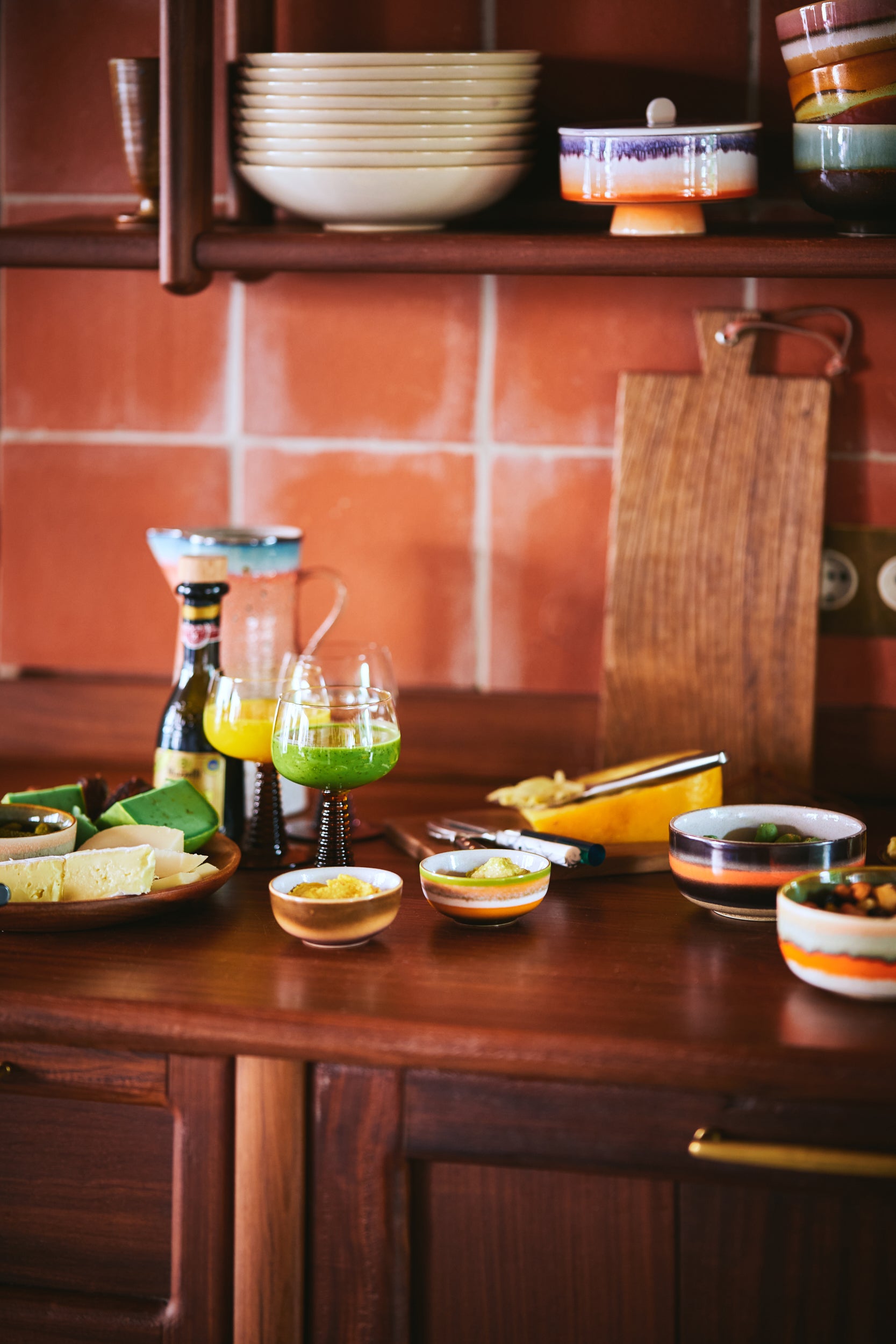 HK Living - 70s ceramics: Dessert bowls Humus - set van 4 - Oosterlinck