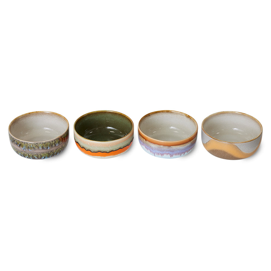 HK Living 70s ceramics: Dessert bowls Reef / set van 4 - Oosterlinck