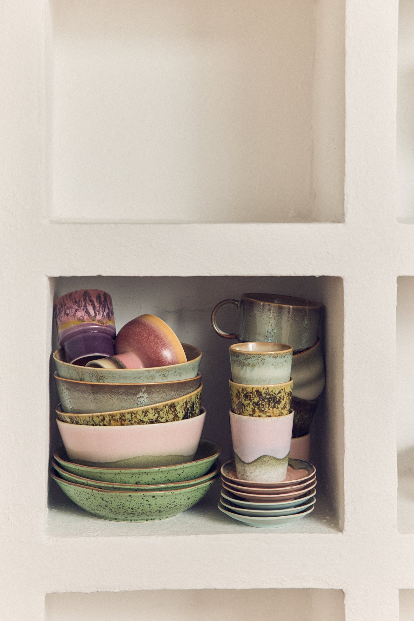 HK Living 70s ceramics: Ramen bowls Verge / set van 2 - Oosterlinck Home