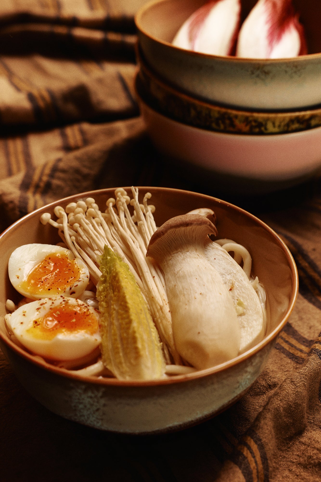 HK Living 70s ceramics: Ramen bowls Verge / set van 2 - Oosterlinck Home