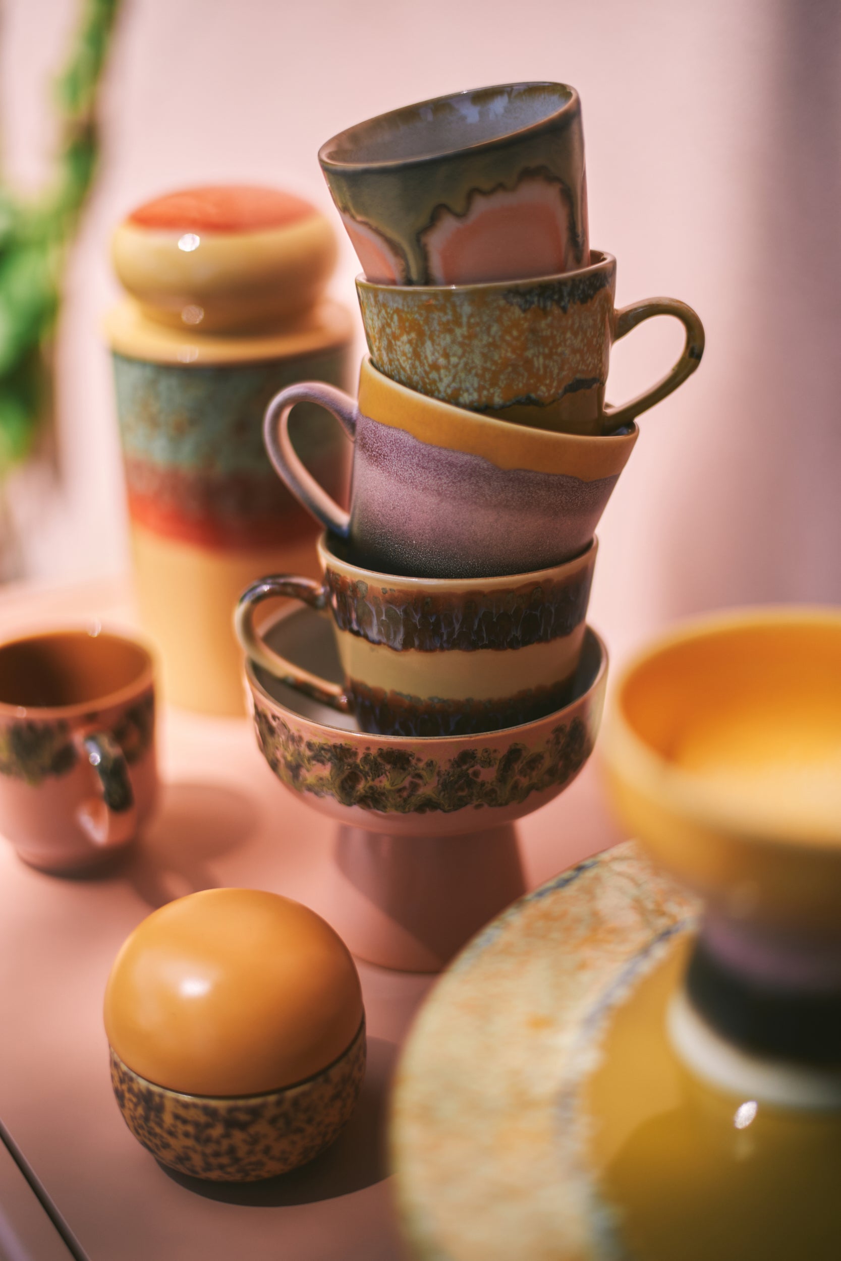 HK Living 70s ceramics suikerpot - Oosterlinck