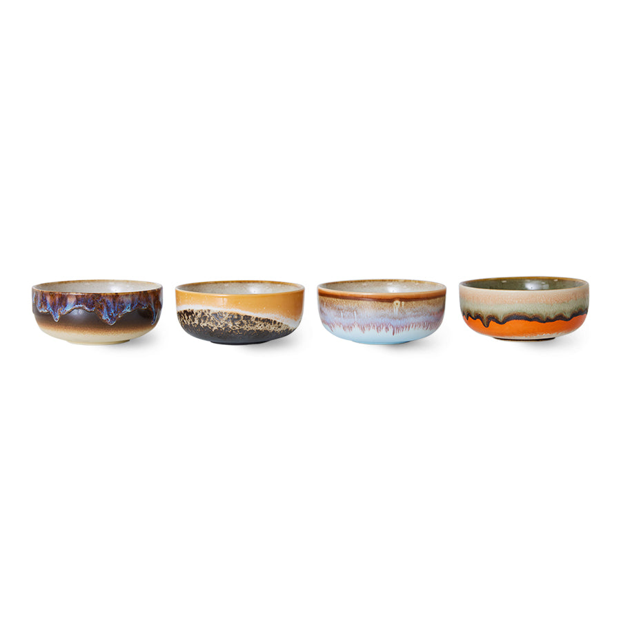 HK Living - 70s ceramics: Tapas bowls Crystal - set van 4 - Oosterlinck