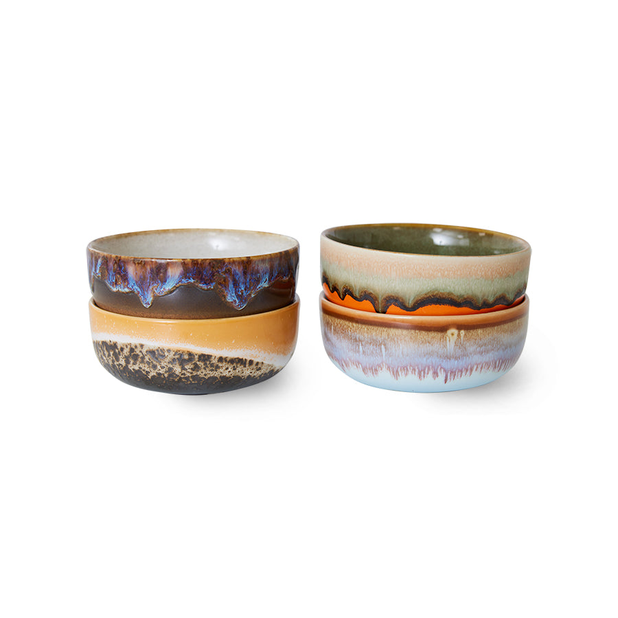 HK Living - 70s ceramics: Tapas bowls Crystal - set van 4 - Oosterlinck