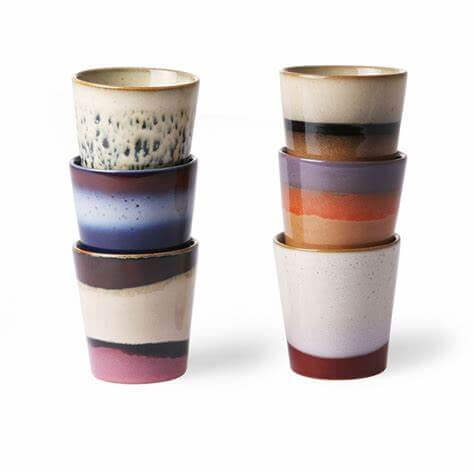 HK Living 70s ceramics coffee mug 5+1 gratis - Oosterlinck