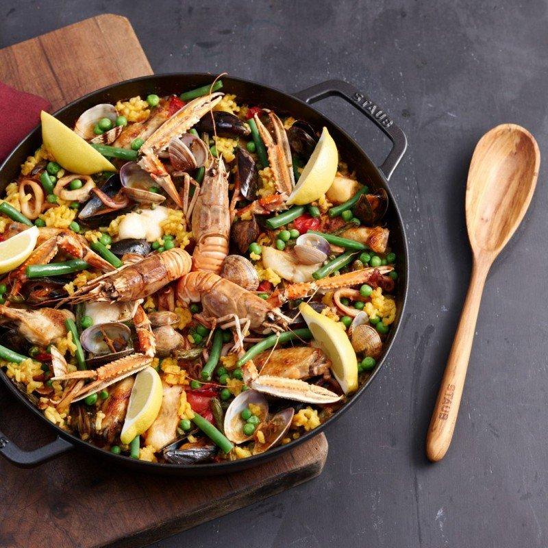 Staub gietijzer braadpan/paellapan met 34cm