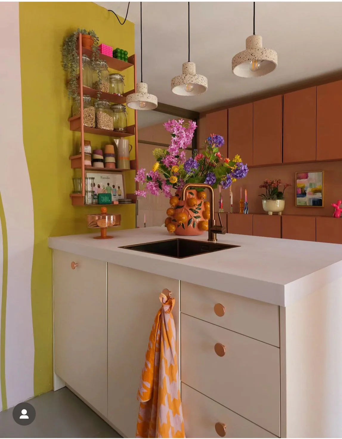 VAAT Handdoeken giftset I Love Pied De Poule oranje