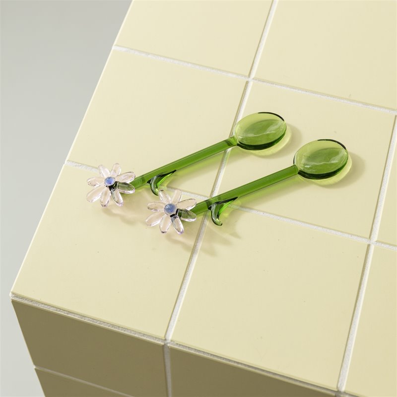 &Klevering Flora glass spoons / set van 2 - Oosterlinck