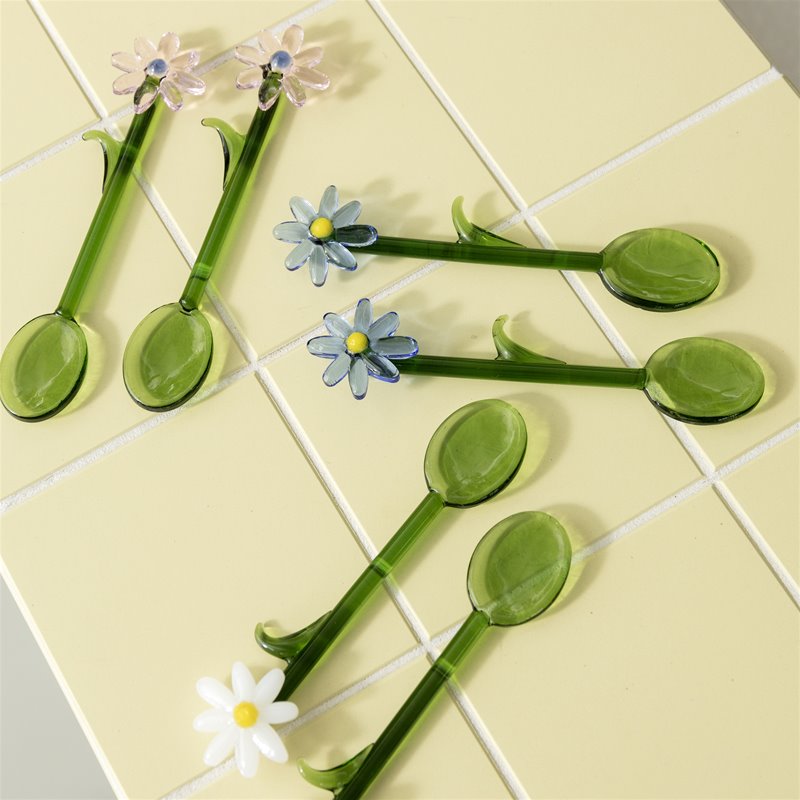 &Klevering Flora glass spoons / set van 2 - Oosterlinck