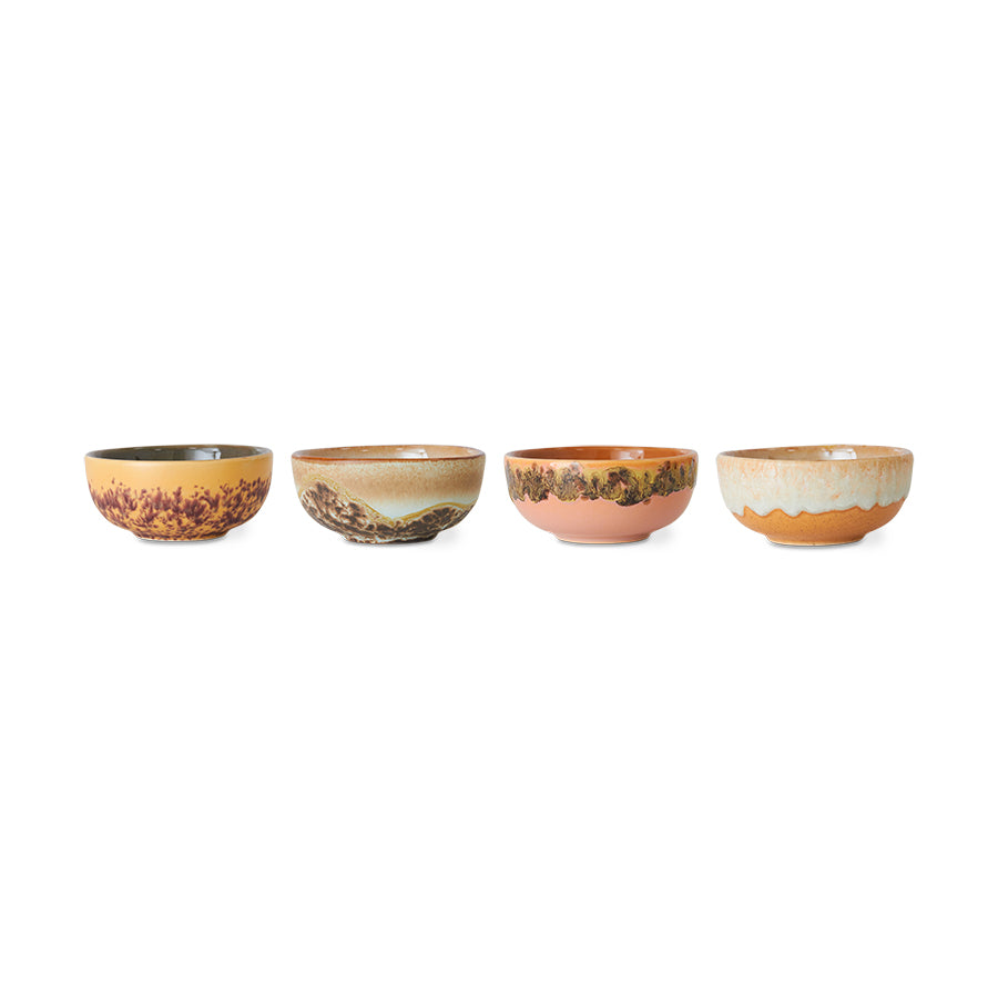 HK Living 70s ceramics: XS bowls Marine / set van 4