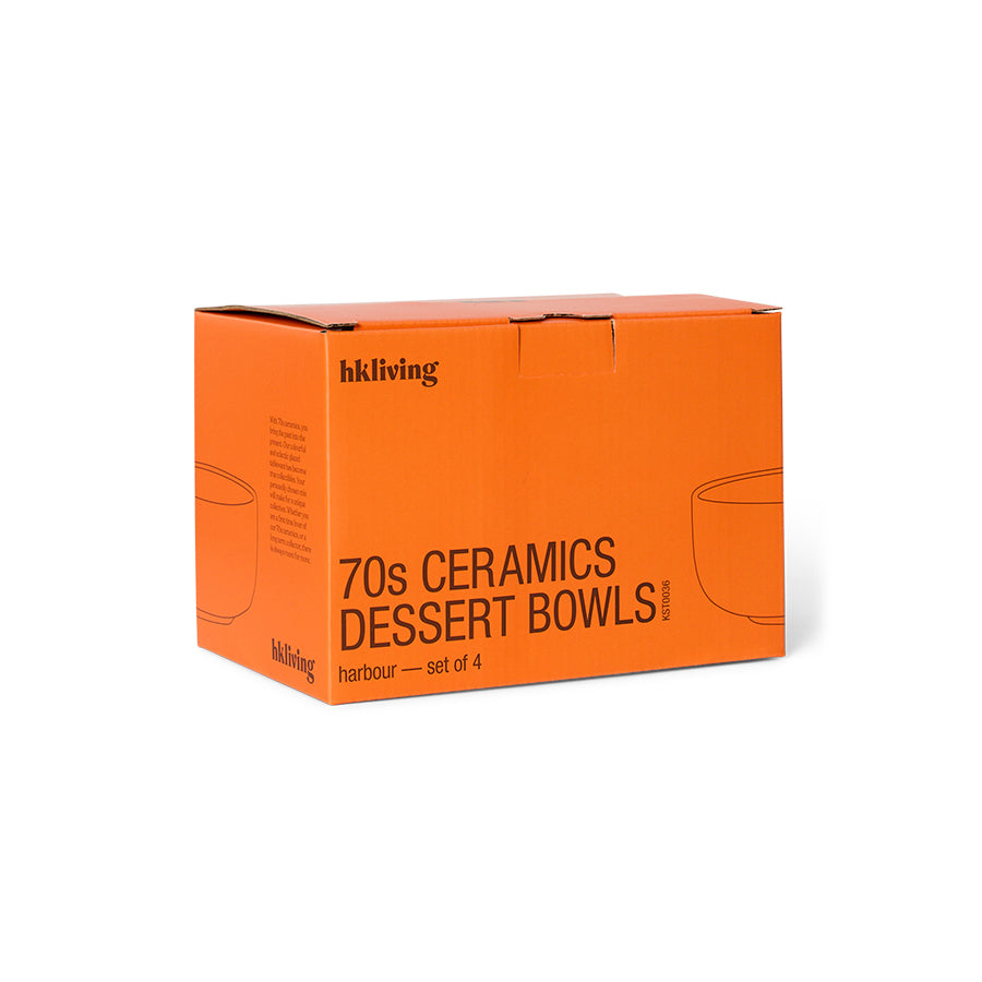 HK Living 70s ceramics: Dessert bowls Harbour / set van 4 - Oosterlinck Home