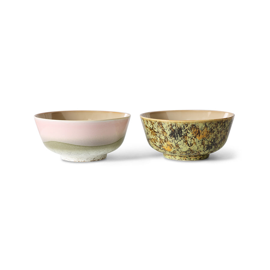 HK Living 70s ceramics: Ramen bowls Ascend / set van 2
