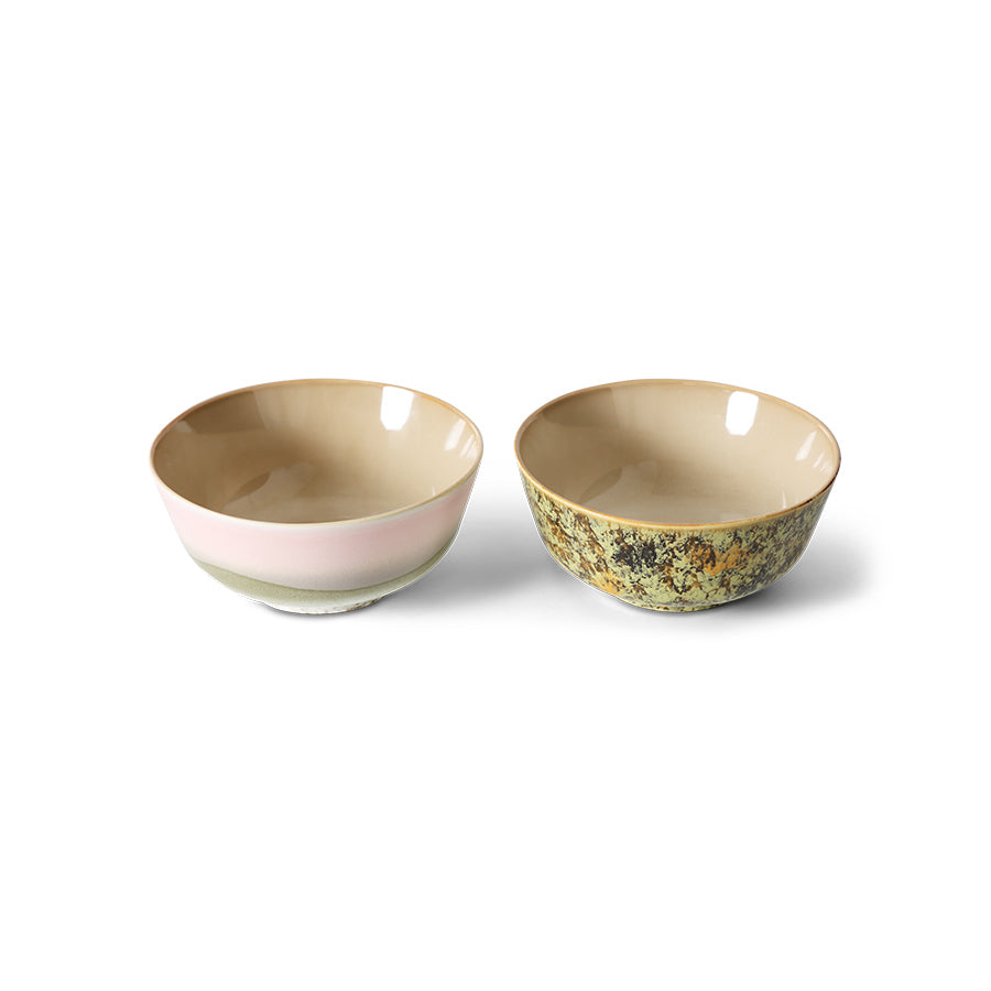 HK Living 70s ceramics: Ramen bowls Ascend / set van 2