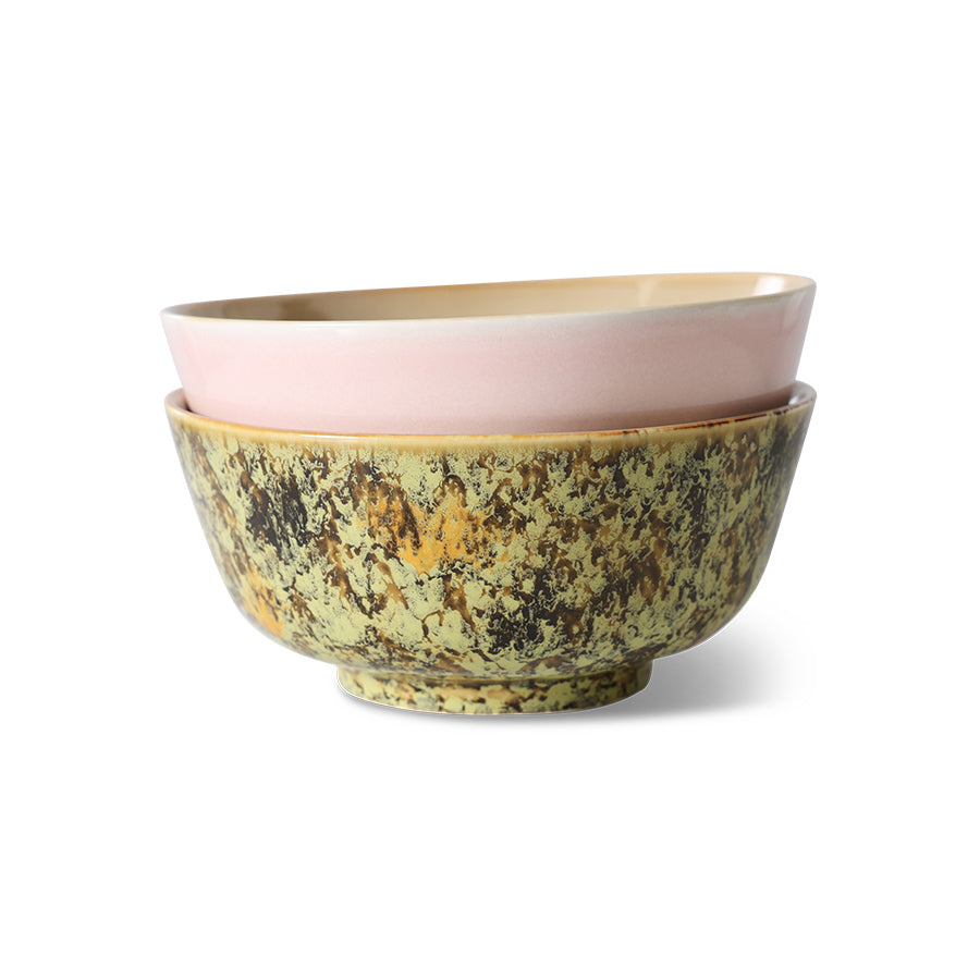 HK Living 70s ceramics: Ramen bowls Ascend / set van 2