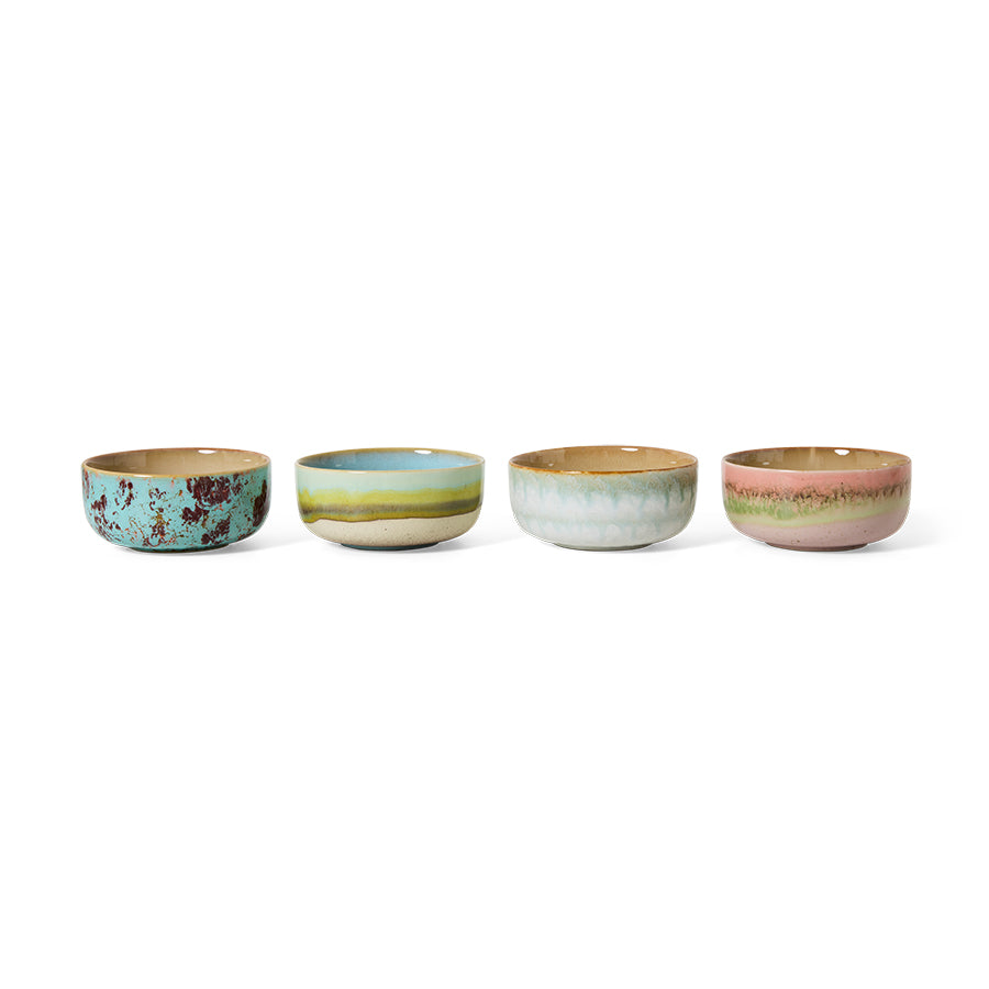HK Living 70s ceramics: Dessert bowls Impression / set van 4