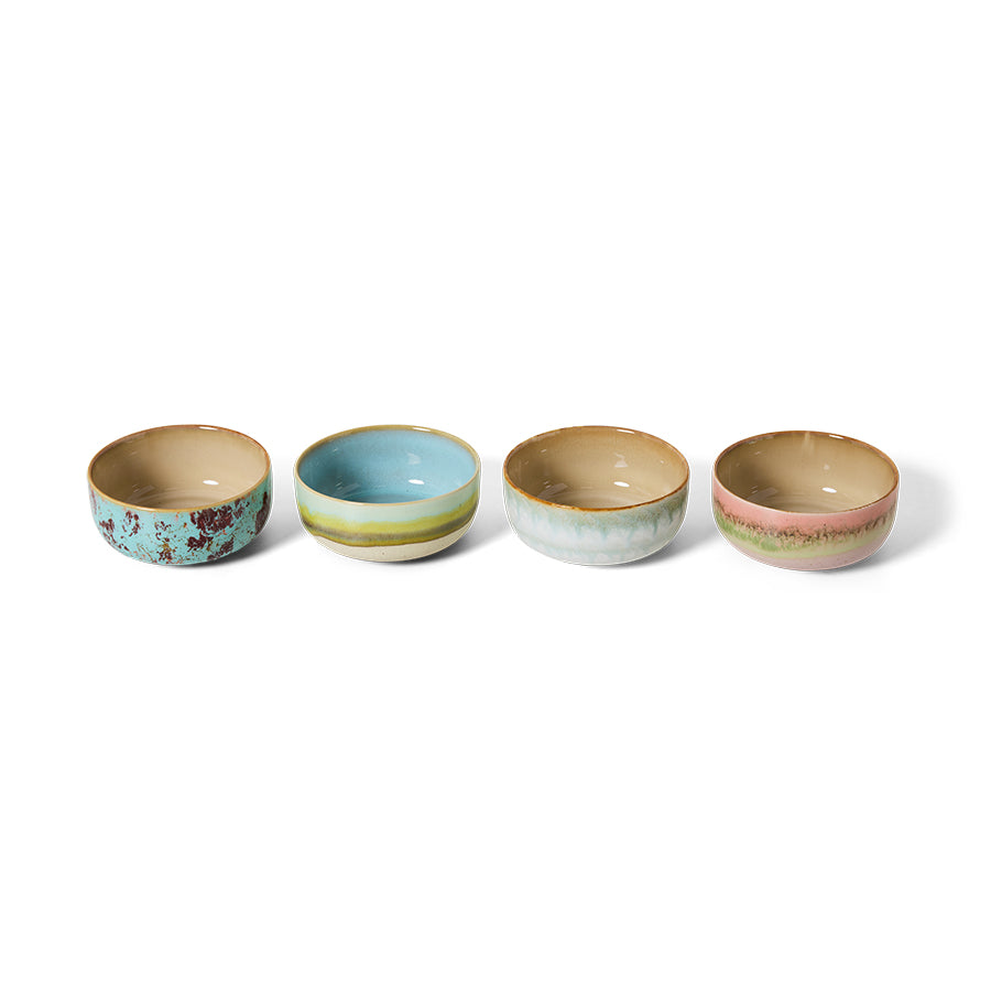 HK Living 70s ceramics: Dessert bowls Impression / set van 4