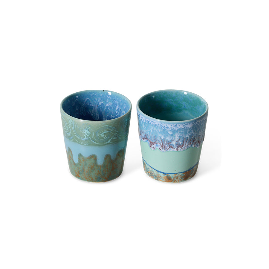 HK Living 70s Ceramics Coffee Mugs Self Portrait Van Gogh / set van 2 - Oosterlinck Home