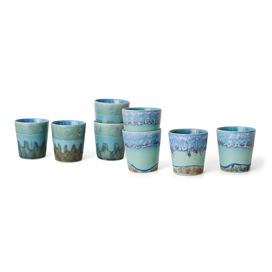 HK Living 70s Ceramics Coffee Mugs Self Portrait Van Gogh / set van 2 - Oosterlinck Home
