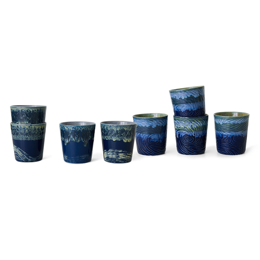 HK Living 70s Ceramics Coffee Mugs Starry Night Van Gogh / set van 2 - Oosterlinck Home