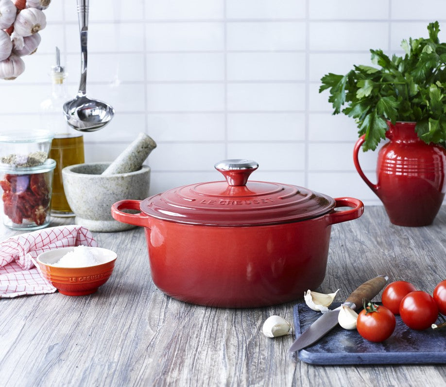 Le Creuset gietijzer stoofpot rond 30cm - 2 kleuren - Oosterlinck