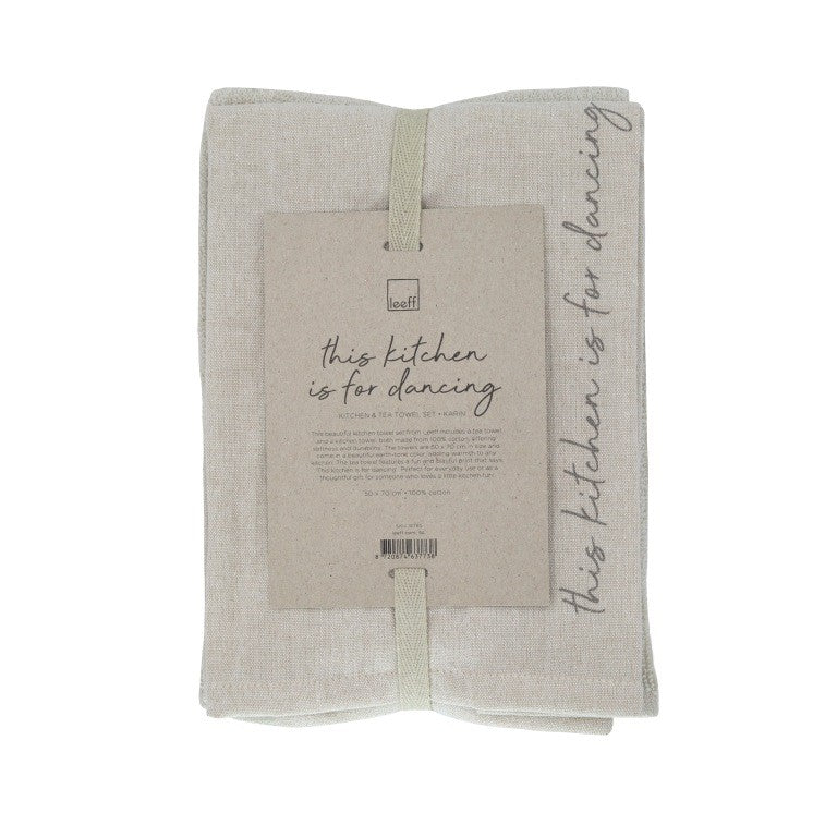 LEEFF Handdoekenset This kitchen is for dancing - Oosterlinck Home