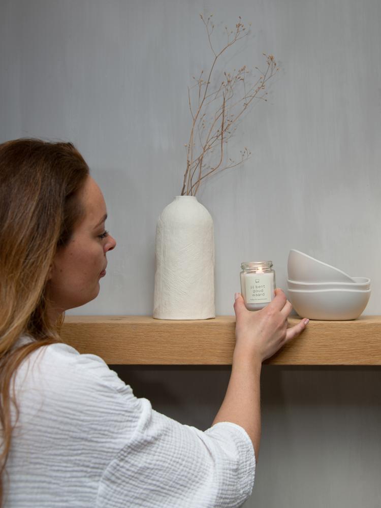 LEEFF Jar kaars large "Jij bent goud waard" of "Dank je wel" of "Shine on" - Oosterlinck